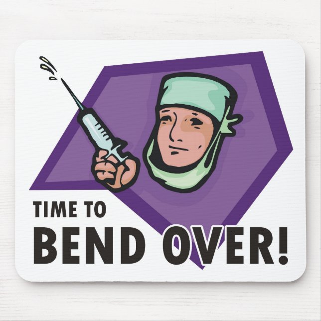 Funny injection doctor / nurse - squirting syringe mouse pad (Front)