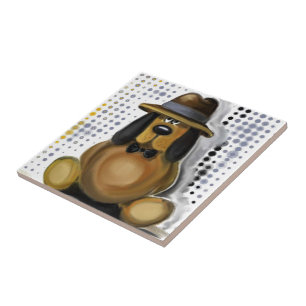 Funny Inspector Dog Ceramic Tile
