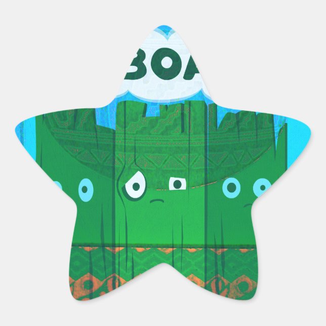 Funny Inspirational Graphic: I Am Bored Text Art Star Sticker (Front)