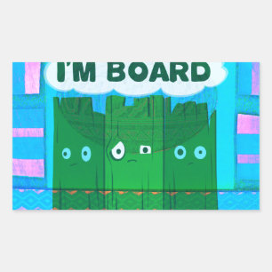 Funny Inspirational Graphic: I Am Bored Text Art Sticker