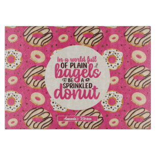 Funny Inspirational Quote Sprinkled Doughnut Patte Cutting Board