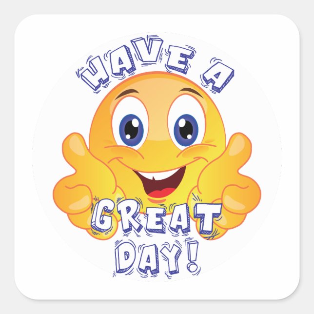 Funny Inspirational Sticker Happy Face Thumbs up (Front)