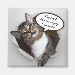 Funny Interrupting Cat Personalized Message Magnet