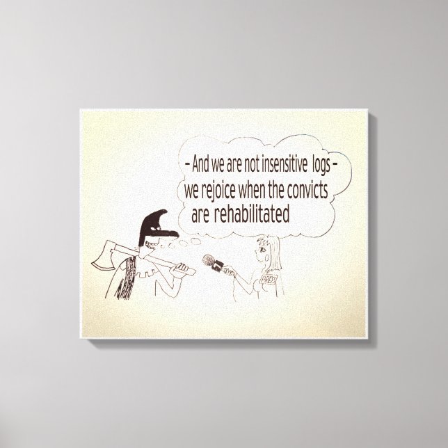 Funny "Interview" Stretched Canvas Print (Front)
