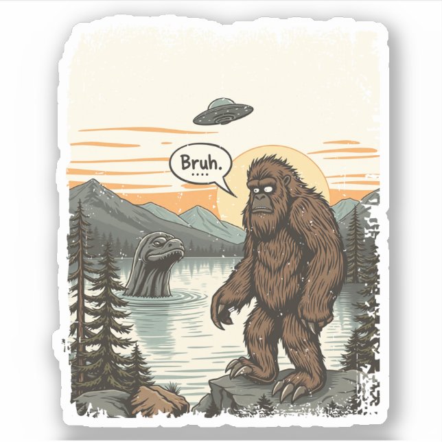 Funny Introvert Bigfoot Sasquatch Loch Ness Retro (Front)