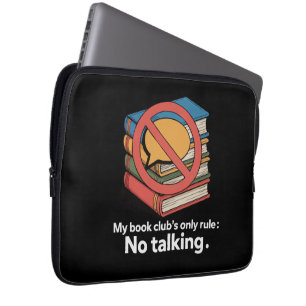 Funny Introvert Book Club "No Talking" Rule  Laptop Sleeve
