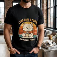 Funny Introvert Cat I Like Cats & Coffee T-Shirt