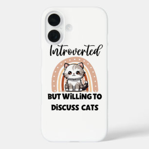 Funny Introvert Cat Lover Quote iPhone 16 Case