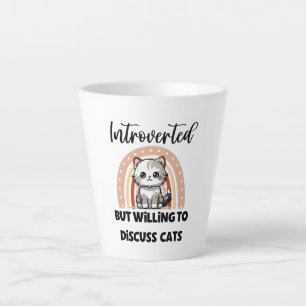 Funny Introvert Cat Lover Quote Latte Mug