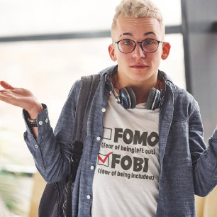 Funny Introvert FOMO FOBI Socially Awkward Light  T-Shirt