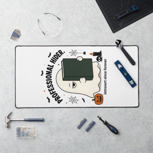 Funny Introvert Ghost Professional Hider Halloween Desk Mat (Workstation)