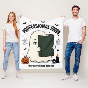 Funny Introvert Ghost Professional Hider Halloween Fleece Blanket