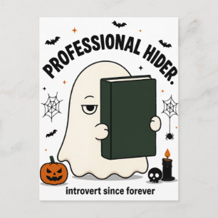 Funny Introvert Ghost Professional Hider Halloween Postcard