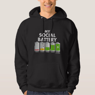 Funny Introvert Gift - My Social Battery With Peop Hoodie