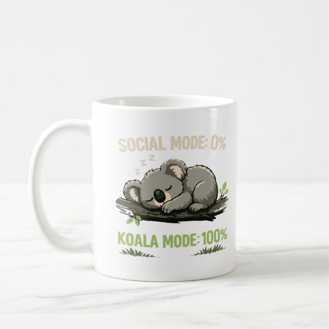 Funny Introvert Koala Coffee Mug (Gauche)