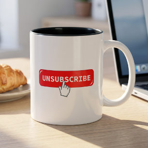 Funny Introvert Office Humour - Unsubscribe Button Coffee Mug