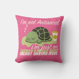 Funny Introvert Quote I’m Just on Energy Saving Throw Pillow
