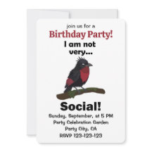 Funny Introvert Red-Ruffed Fruitcrow Birthday 