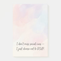 Funny Introvert RSVP Quote & Subtle Watercolor