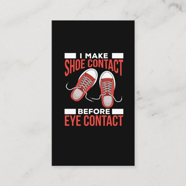 Funny Introvert Shoe Lover Avoid Eye Contact Business Card (Front)