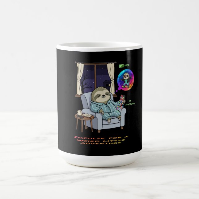  Funny Introvert Sloth Low Social Battery Adventur Magic Mug (Center)