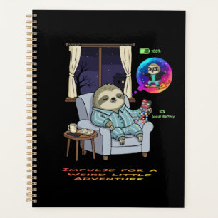 Funny Introvert Sloth Low Social Battery Adventur Planner