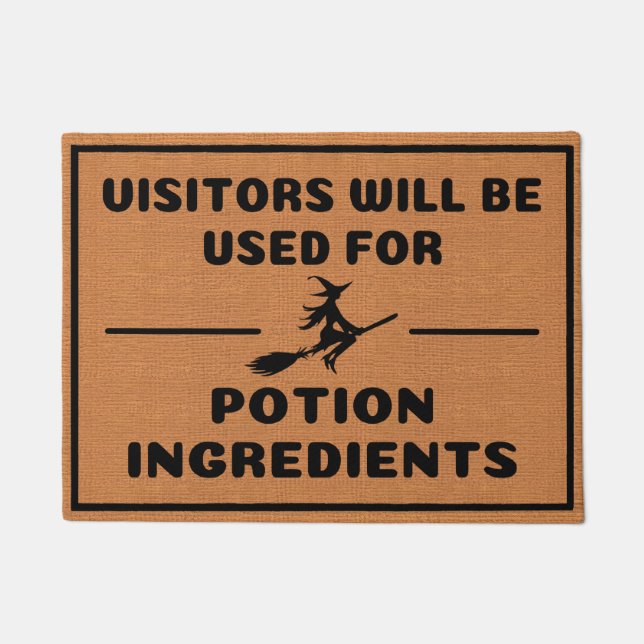 Funny Introvert Witch Humour Brown Minimalist Doormat (Front)