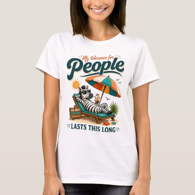 Funny Introvert Zebra Humour T-Shirt (Front)
