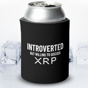 Funny Introverted XRP Cryptocurrency Meme Quote Can Cooler
