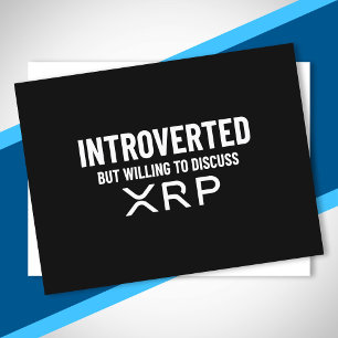 Funny Introverted XRP Cryptocurrency Meme Quote Postcard