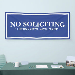 Funny Introverts Live Here No Soliciting Banner