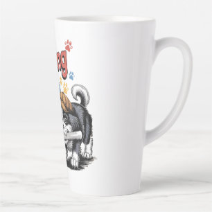 Funny Investigative Dog Design Latte Mug