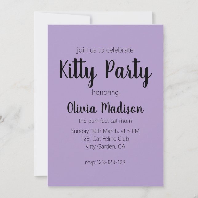 Funny Invitation | cat mom (Front)
