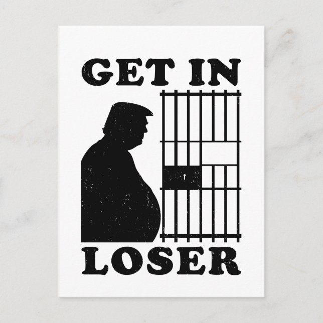 Funny Invitation Loser Trump for Prison Flat Card (Front)