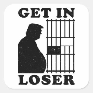 Funny Invitation Loser Trump for Prison Flat Card Square Sticker