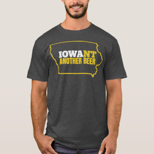 Funny Iowa Beer Distressed Iowa State Map T-Shirt