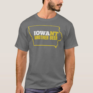 Funny Iowa Beer ShirtDistressed Iowa State Map T S T-Shirt