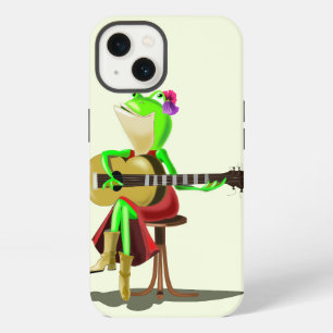 Funny iPhone Case with Frog Playing Guitar