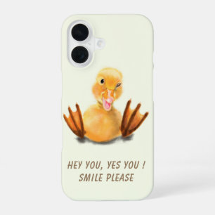 Funny iPhone Case with Happy Duck Custom Text
