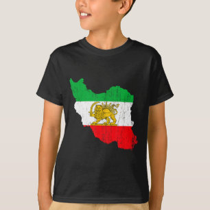 Funny Iran Flag Map Lion Persian T-Shirt