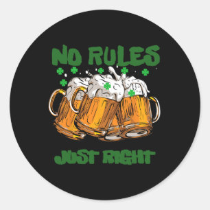 Funny Ireland Irish 4 Leaf St Paddys  Classic Round Sticker