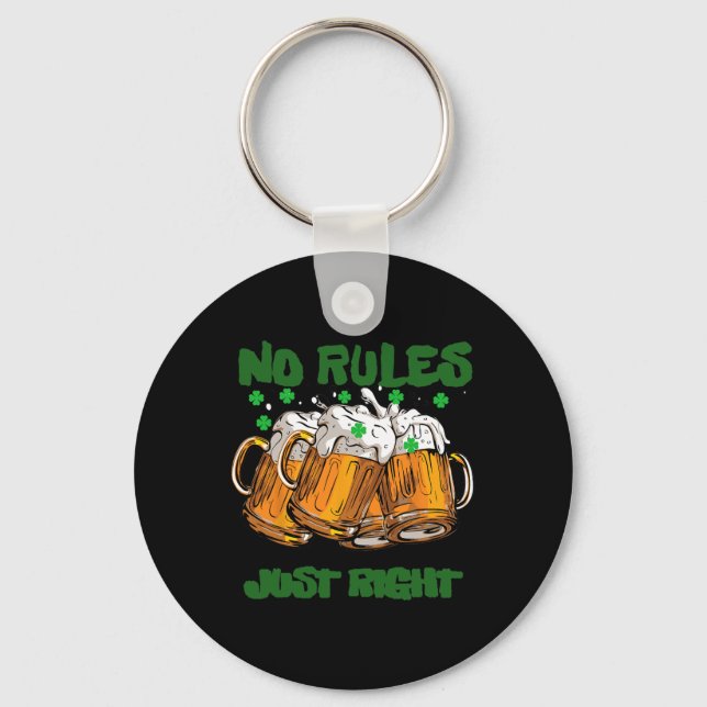 Funny Ireland Irish 4 Leaf St Paddys  Keychain (Front)