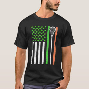 Funny Irish American Flag Lacrosse St. Patrick's D T-Shirt