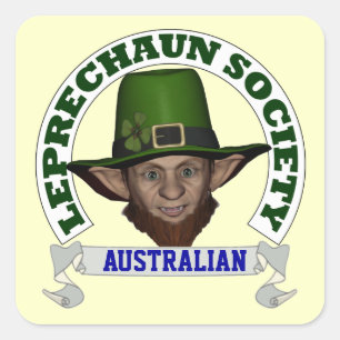 Funny Irish AUSTRALIAN  leprechaun society Square Sticker