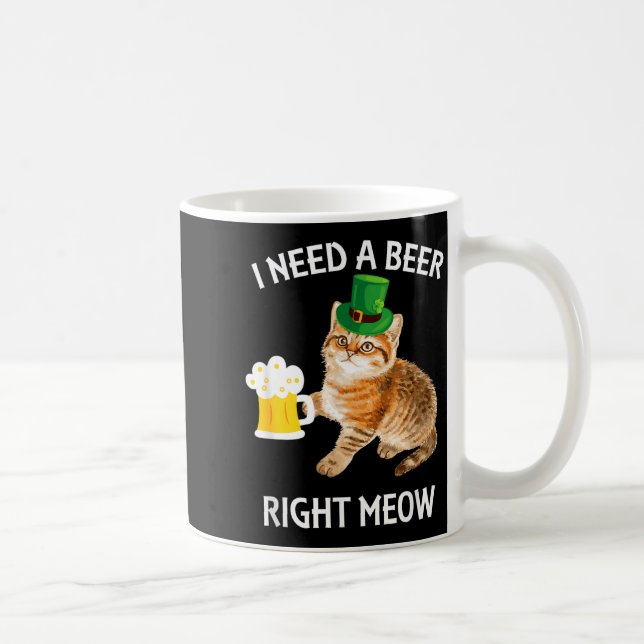 Funny Irish Beer Cat St Patricks Day Drinking With Coffee Mug (Right)