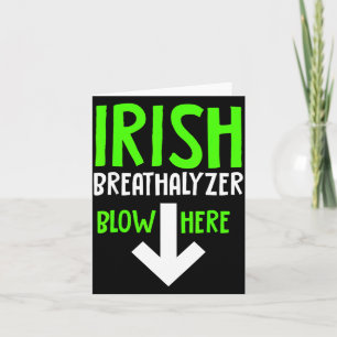 Funny Irish Breathalyzer Blow Here Saint Patricks  Card