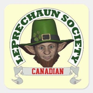 Funny Irish Canadian leprechaun society Square Sticker