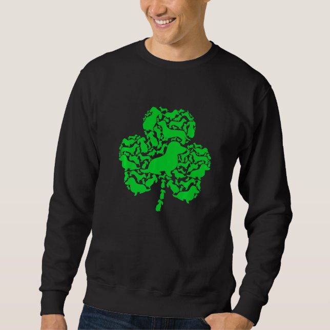 Funny Irish Dachshund Dog Shamrock St Patrick S Da Sweatshirt (Front)