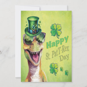 Funny Irish Dinosaur leprechaun St Patricks Day Holiday Card