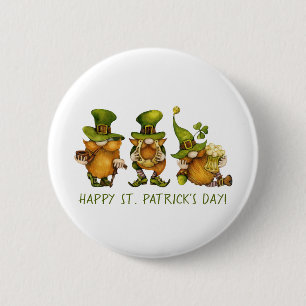 Funny Irish Gnomes Happy St Patrick's Day 2 Inch Round Button